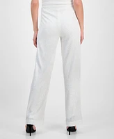 Anne Klein Women's Pull-On Sequinned Wide-Leg Pants