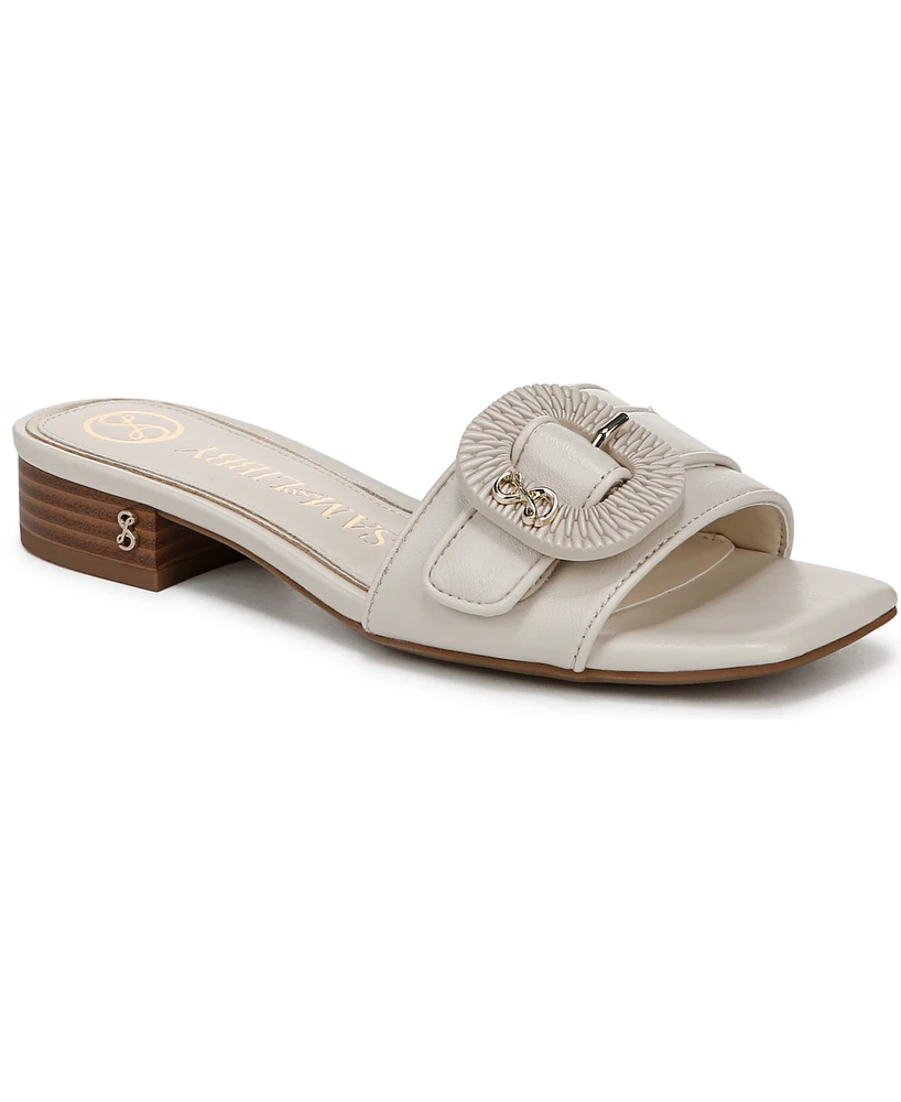 Sam and Libby Women's Kandie Buckle Block Heel Slide Sandals