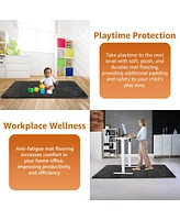 Sorbus 18 Interlocking Gym Floor Mat - 1/2" Thick Rubber Top High-Density Eva Foam (72 Sq Ft) for Yoga, Heavy Exercise Equipment (Blue Speckled)