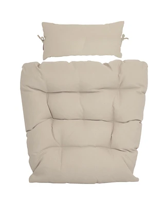 Outdoor Replacement Caroline Hanging Egg Chair Cushion and Headrest Pillow Set - 2pc
