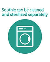 Philips Avent Soothie snuggle, 0m+, cow + Soothie Green 4 Pack