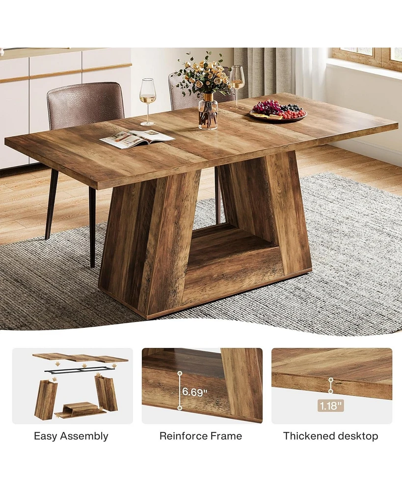 Tribesigns Dining Table for 4 to 6 People, 63" Rectangular Dining Room Table
