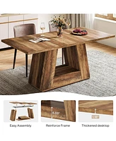 Tribesigns Dining Table for 4 to 6 People, 63" Rectangular Dining Room Table