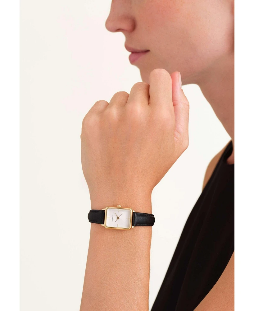 Rosefield Octagon Xs Women's Black Leather Watch 24mm