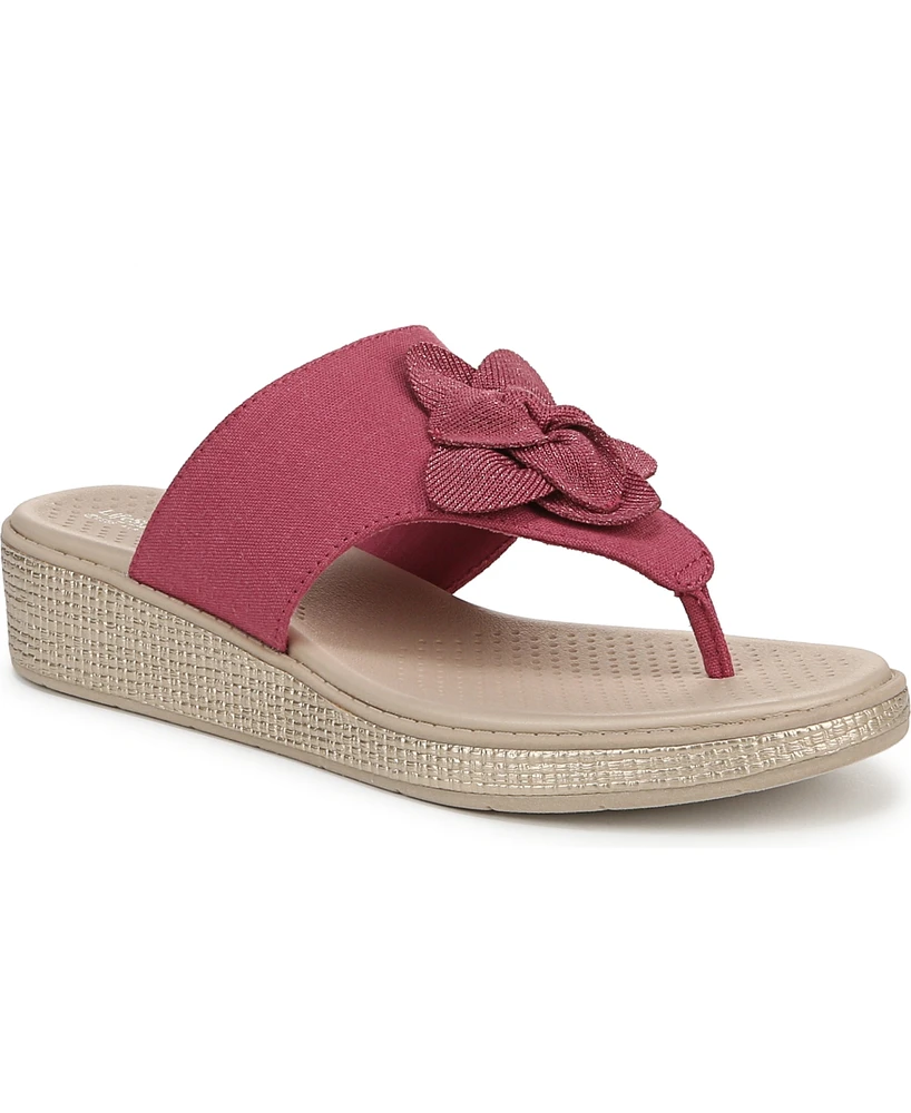 LifeStride Women's Bloom Washable Thong Slip On Wedge Sandals