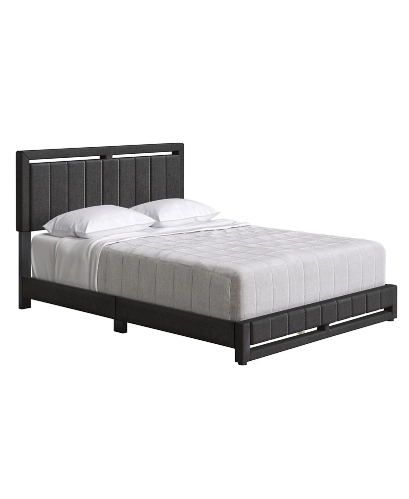 Boyd Sleep Siri Upholstered Platform Bed with Headboard, Mattress Foundation Strong 14 Wood Slat Supports, No Box Spring Required