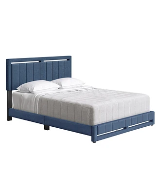 Boyd Sleep Siri Upholstered Platform Bed with Headboard, Mattress Foundation Strong 14 Wood Slat Supports, No Box Spring Required