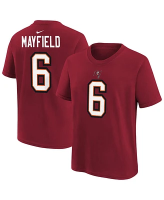 Nike Men's Baker Mayfield Red Tampa Bay Buccaneers Player Name Number T-Shirt