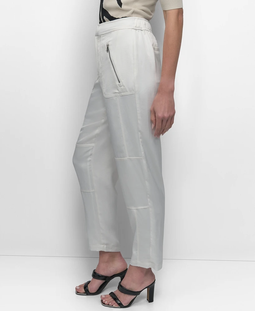 Dkny Women's Elastic Waist-Back Zipper Trousers