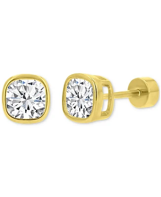 Cubic Zirconia Cushion-Cut Stud Earrings (2-1/2 ct. t.w.) in 14k Gold-Plated Sterling Silver