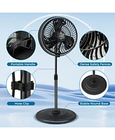 16" Oscillating Fan Misting Pedestal Fan with Hose Connector 3 Micro-Mist Levels