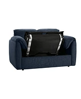 Chenille Sofa Bed - Modern Convertible Couch with Plush Comfort and Durable Design for Living Room and Bedroom, (Blue)