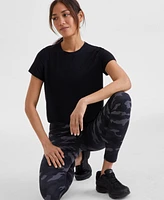 Id Ideology Women's Short-Sleeve Crewneck Knit T-Shirt, Exclusively at Macy's
