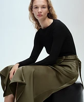 Mango Women's Combined Satin Effect Dress