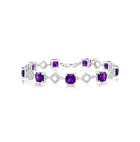 Simona Sterling Silver, Square Gemstone Bracelet
