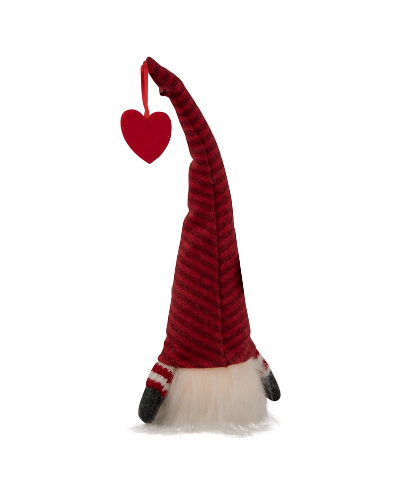 Northlight 14" Lighted Striped 'Kiss Me' Hat Valentine's Day Gnome