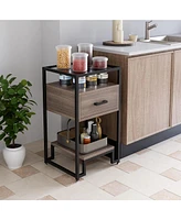 Nightstand Set of 2, Bed Side Table with Drawer, End Table for Bedroom, Living Room and Dorm, Easy Assembly