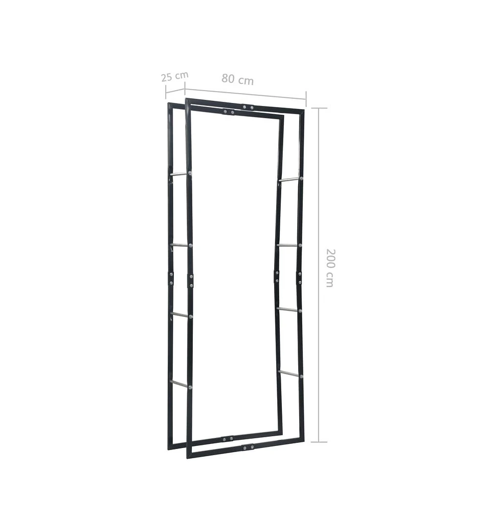 Firewood Rack Black 31.5"x9.8"x78.7" Steel