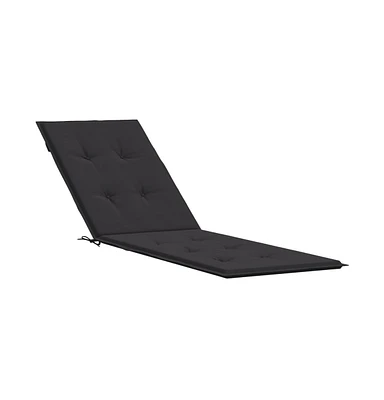 Deck Chair Cushion Black (29.5"+41.3")x19.7"x1.6"