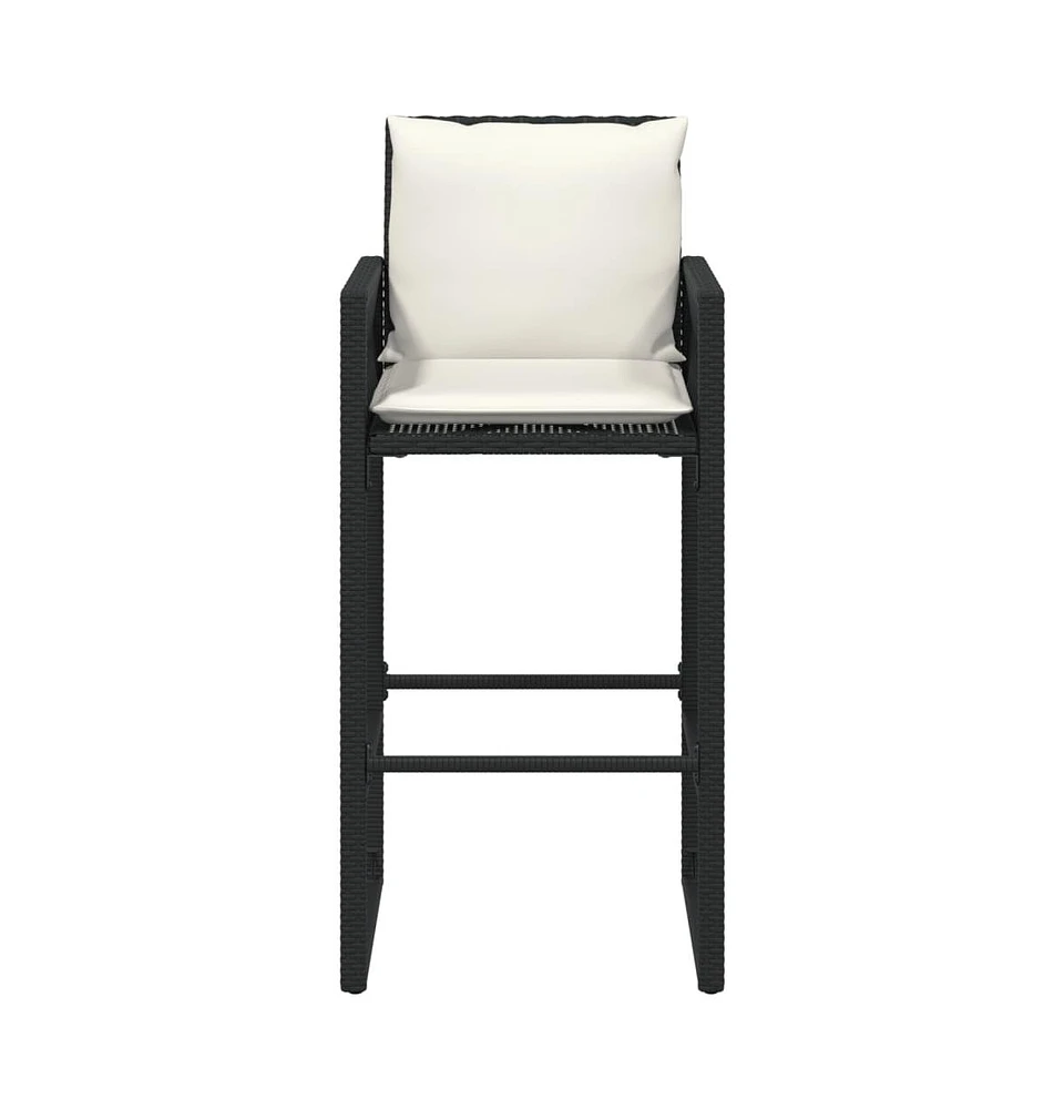 Patio Bar Stools with Cushions 2 pcs Poly Rattan