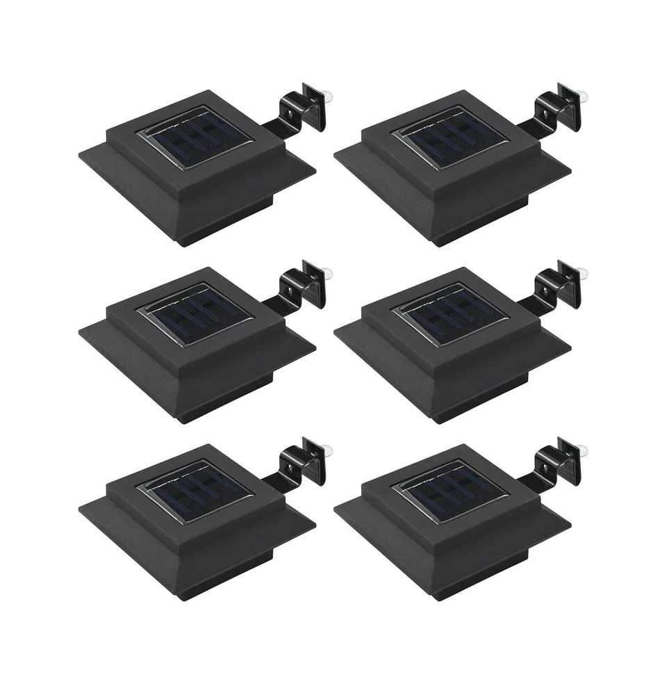 Outdoor Solar Lamps 6 pcs Led Square 4.7" Black