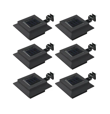 Outdoor Solar Lamps 6 pcs Led Square 4.7" Black