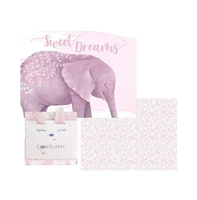 GooseWaddle 2 Pack Newborn Receiving Blanket Ginger Deer/Purple Berries