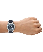 A|X Armani Exchange Men's Sync Quartz Chronograph Blue Silicone Watch, 42mm