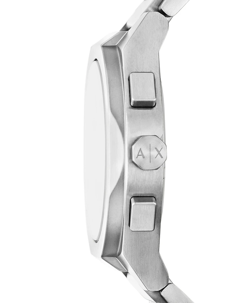 A|X Armani Exchange Men's Quartz Chronograph Silver Stainless-Steel Watch, 42mm