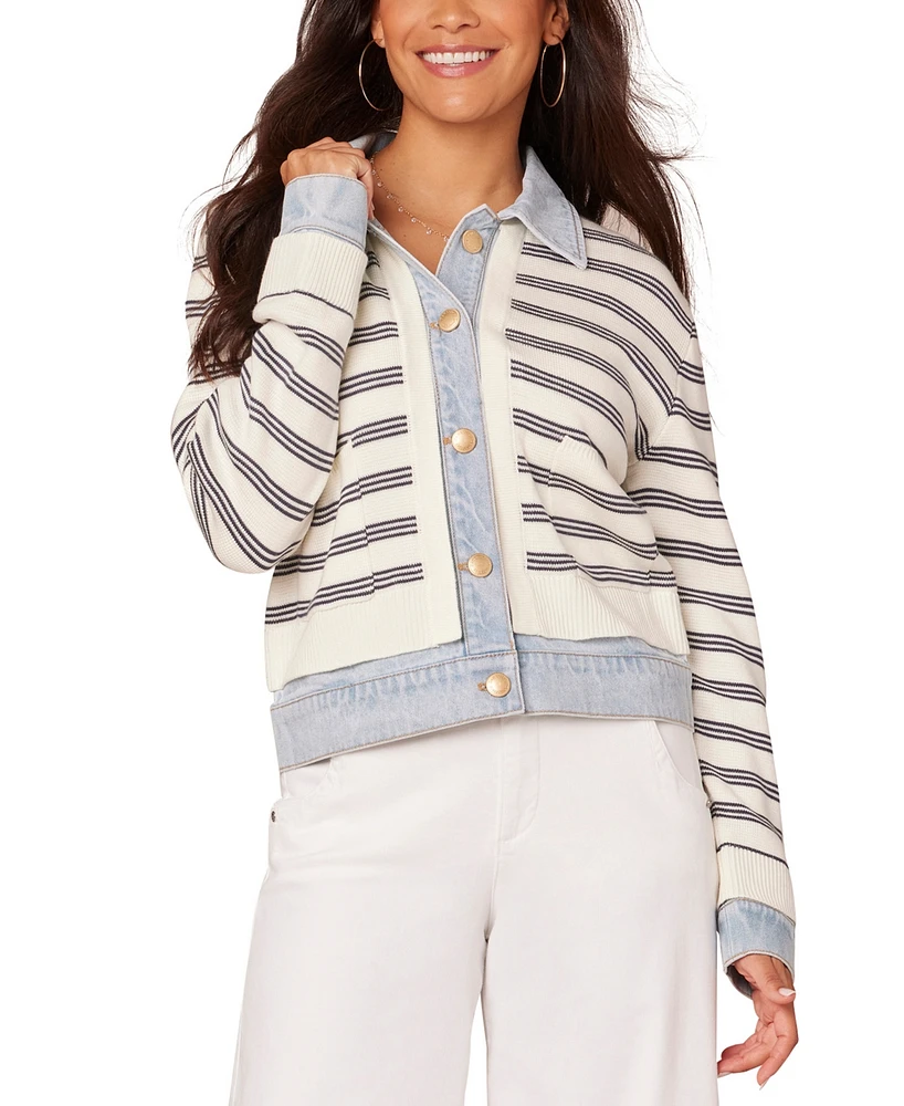 Democracy Women's Mixed Media Layered Jacket