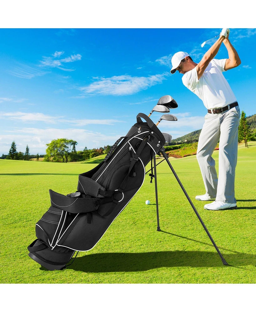 Golf Stand Cart Bag with 4 Way Divider Carry Organizer Pockets