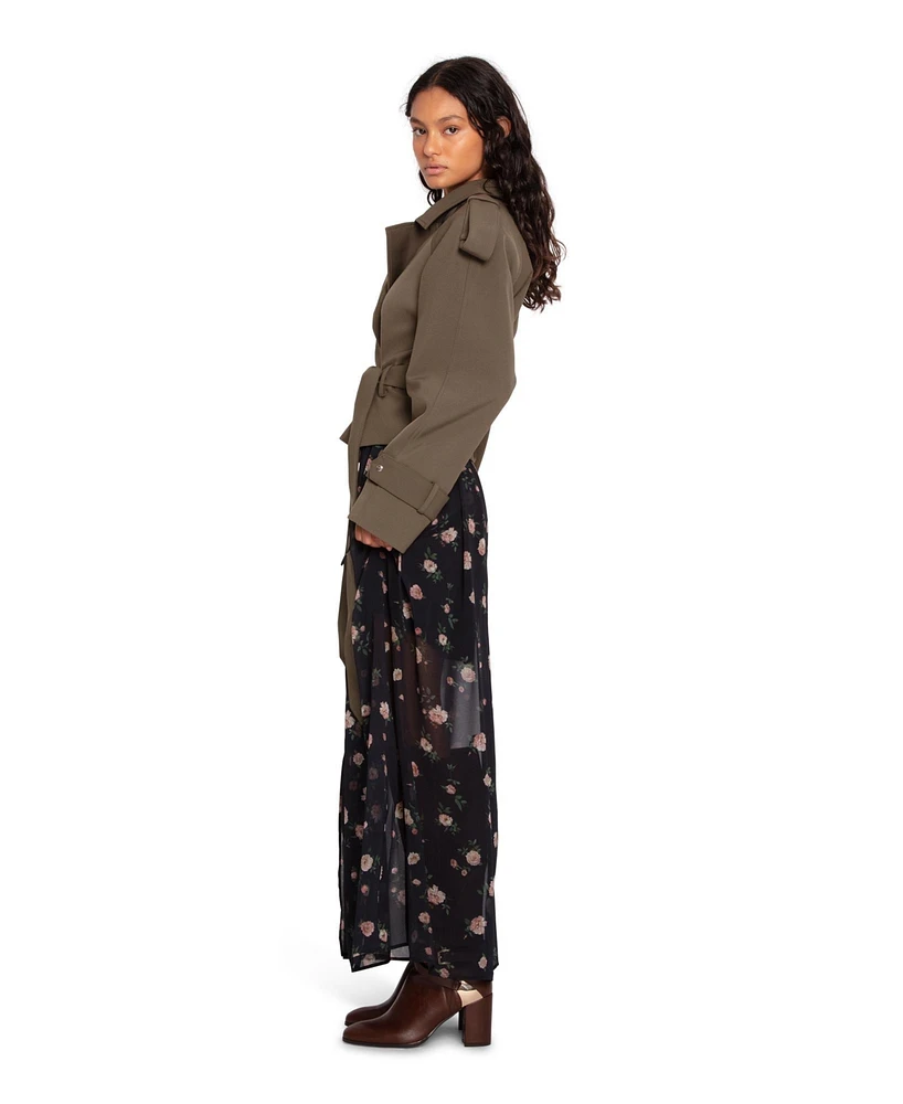 Belle & Bloom Women's Fast Car Cropped Trench