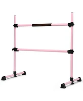 4 Ft Portable Freestanding Stable Construction Pilates Ballet Barre with Double Dance Bar