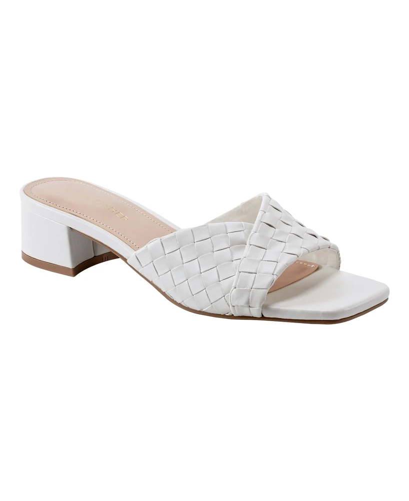 Marc Fisher Women's Coven Woven Slip-On Block Heel Sandals