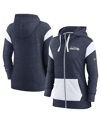 Nike Women's College Navy/White Seattle Seahawks Monaco Lightweight Full-Zip Hoodie
