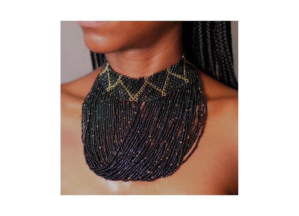 Shani African Beaded Choker Necklace for Women – Adjustable Handcrafted Maasai Jewelry