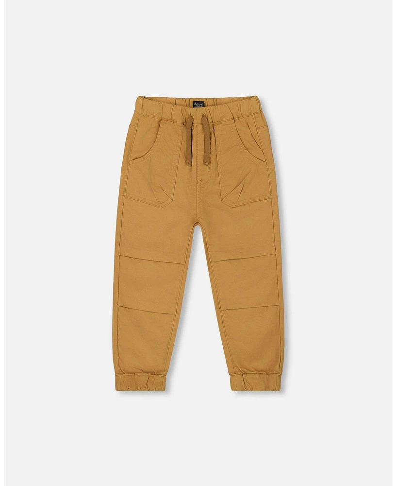 Deux par Deux Toddler Boys Stretch Twill Jogger Pant Tan - Toddler|Child