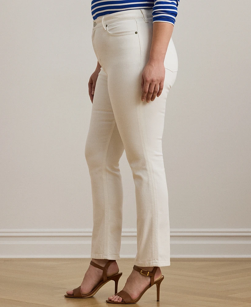Lauren Ralph Plus High-Rise Straight Ankle Jeans