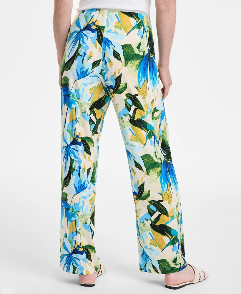 Jm Collection Women's Printed Wide-Leg Pull-On Pants, Exclusively at Macy's