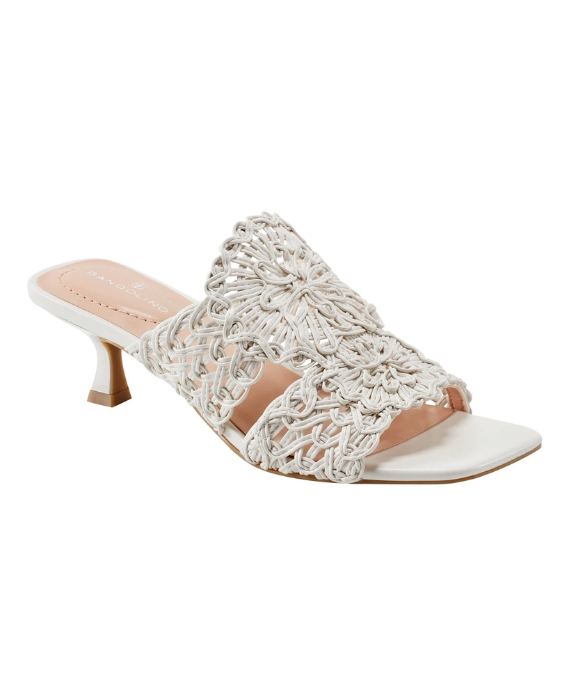 Bandolino Women's Melvana Woven Kitten Heel Sandals
