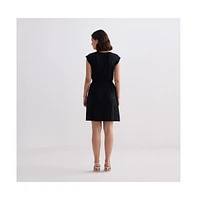 Reistor Women's Short Dress With Smocking Side Detail