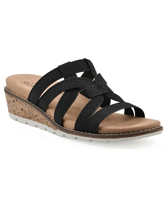 Cliffs by White Mountain Women's Tinisha Wedge Slip-On Sandals