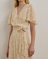 Lauren Ralph Lauren Women's Floral Belted Crinkle Georgette Dress
