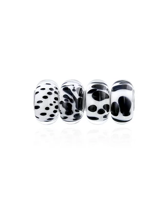 Bling Jewelry Mixed Set of 4 Sterling Silver Core Murano Glass Charm Beads Bracelets