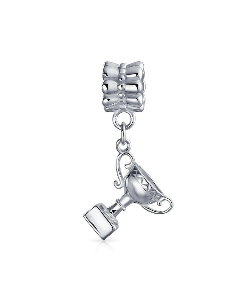 Bling Jewelry Sports Champion Trophy Dangle Charm Bead Sterling Silver European Bracelet
