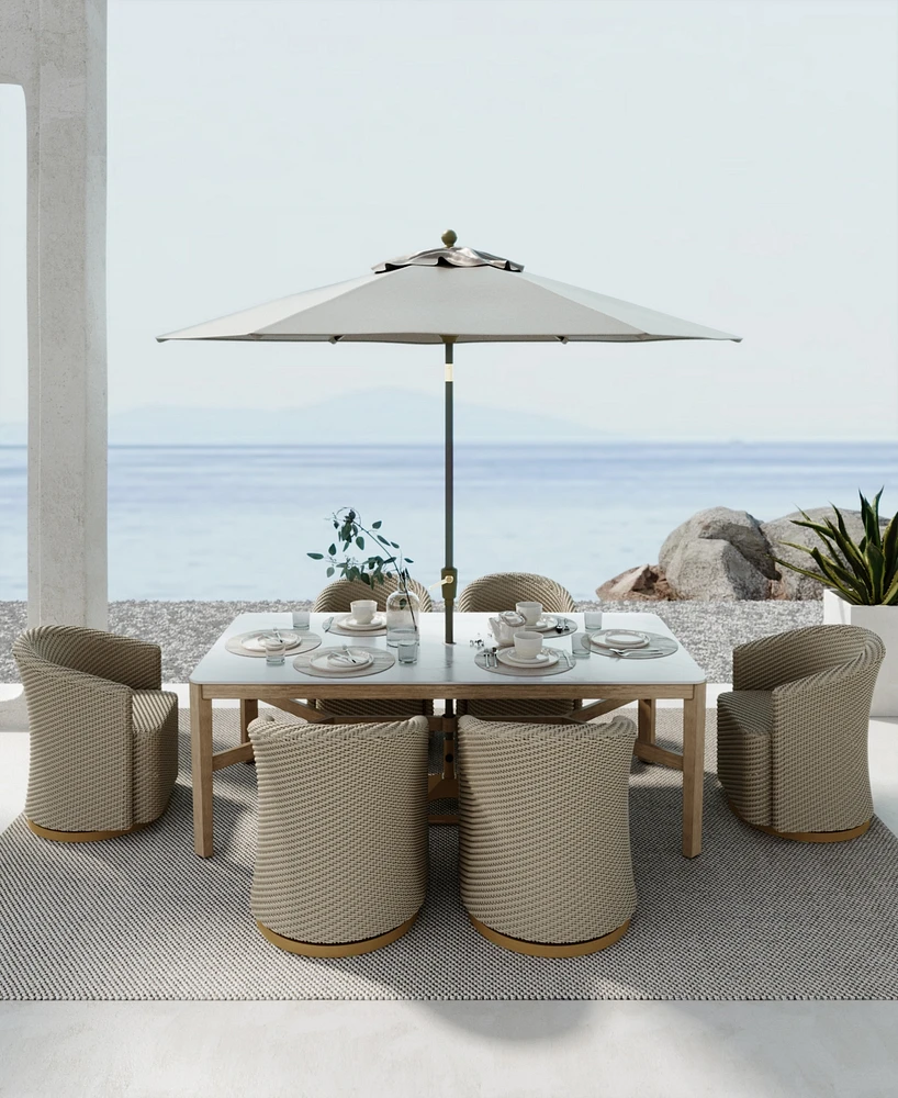 Reid Outdoor Dining 7pc Set (Rectangular Table & 6 Swivel Chairs), Created for Macy's