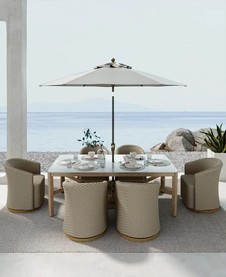 Reid Outdoor Dining 7pc Set (Rectangular Table & 6 Swivel Chairs), Created for Macy's