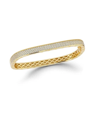 Rachel Zoe Sterling Silver Pave Square Bangle Bracelet