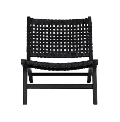 Luna Leather Woven Accent Chair