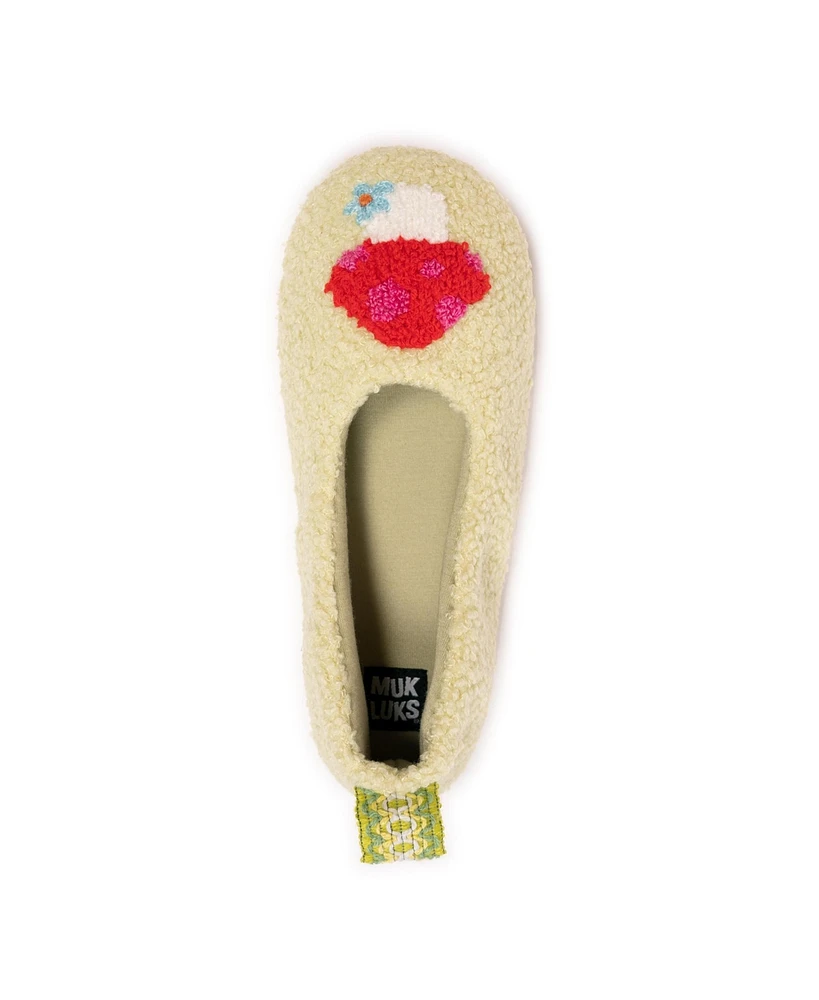 Muk Luks Women's Travel Ballerina Slipper with Patch